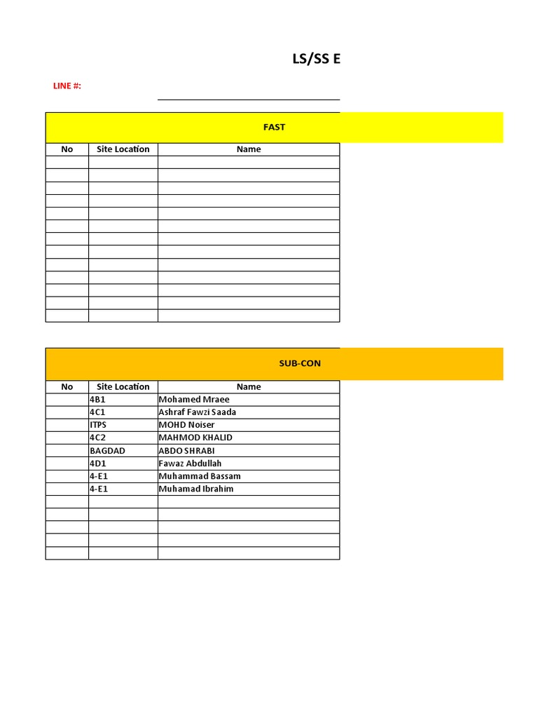 LS/SS Engineer & Supervisor Directory | PDF
