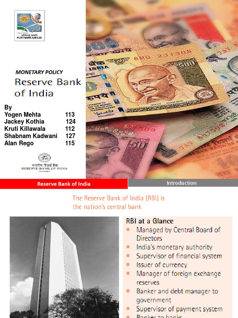 Understanding India's Monetary Policy | PDF | Reserve Bank Of India ...