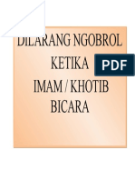 Dilarang Ngobrol Ketika Imam / Khotib Bicara