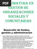 Gestión de organizaciones sociales y comunitarias