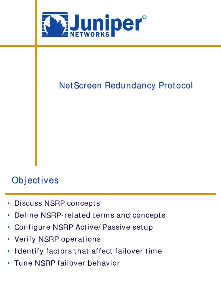 Juniper NSRP PDF Ip Address Computer Network