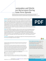 Acetaminophen and Febrile Seizure Recurrences During The Same Fever Episode