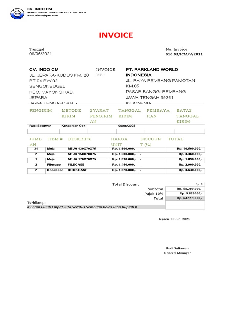Format Invoice | PDF
