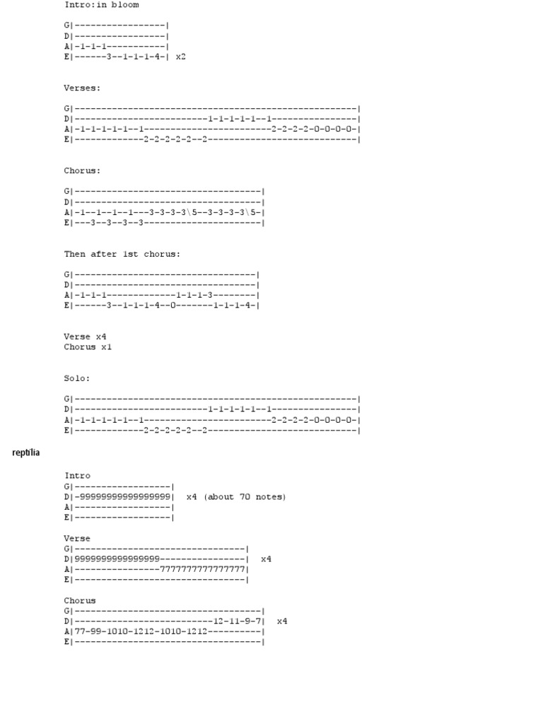 Guitar Tabs for Popular Songs | PDF | Sound | Song Structure