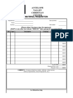 Blank Material Requisition Form