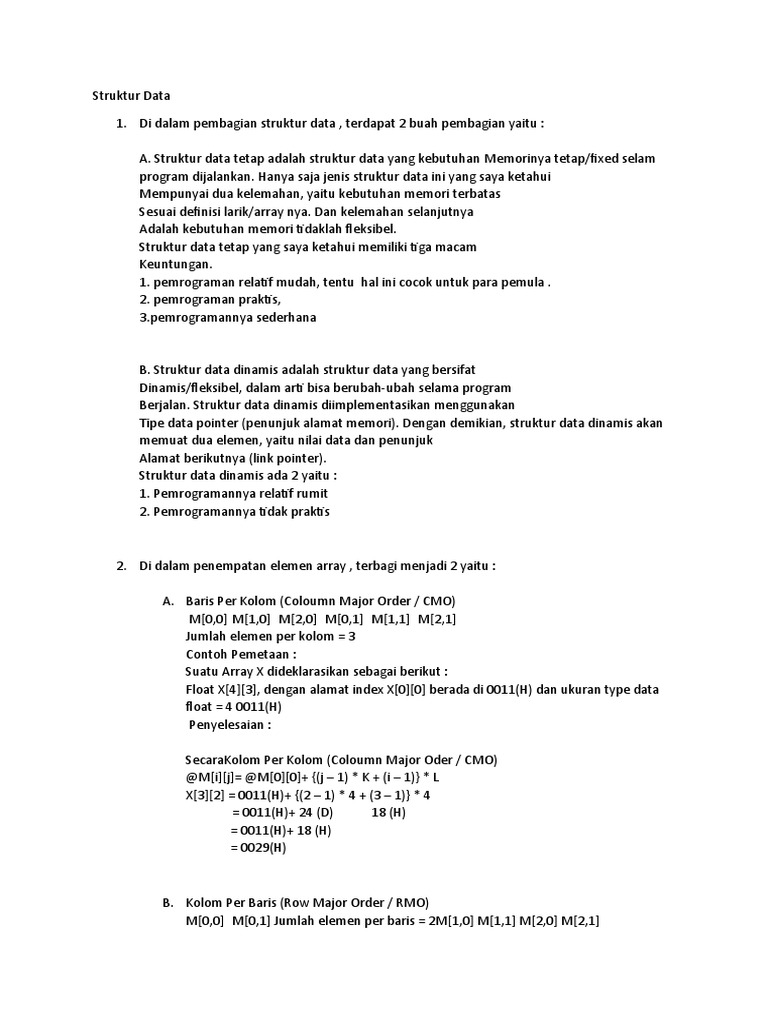Jenis-Jenis Struktur Data dalam Pemrograman | PDF | Metode & Bahan Ajar ...