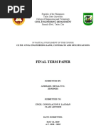 Final Term Paper: Civil Engineering Department