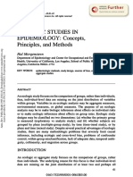 Ecologic Studies in EPIDEMIOLOGY: Concepts, Principles, and Methods
