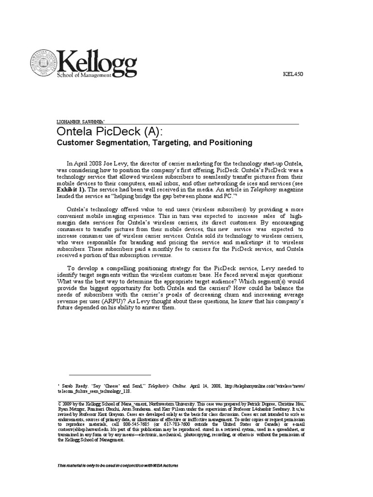 Ontela PicDeck: Targeting Wireless Users | PDF | Smartphone ...