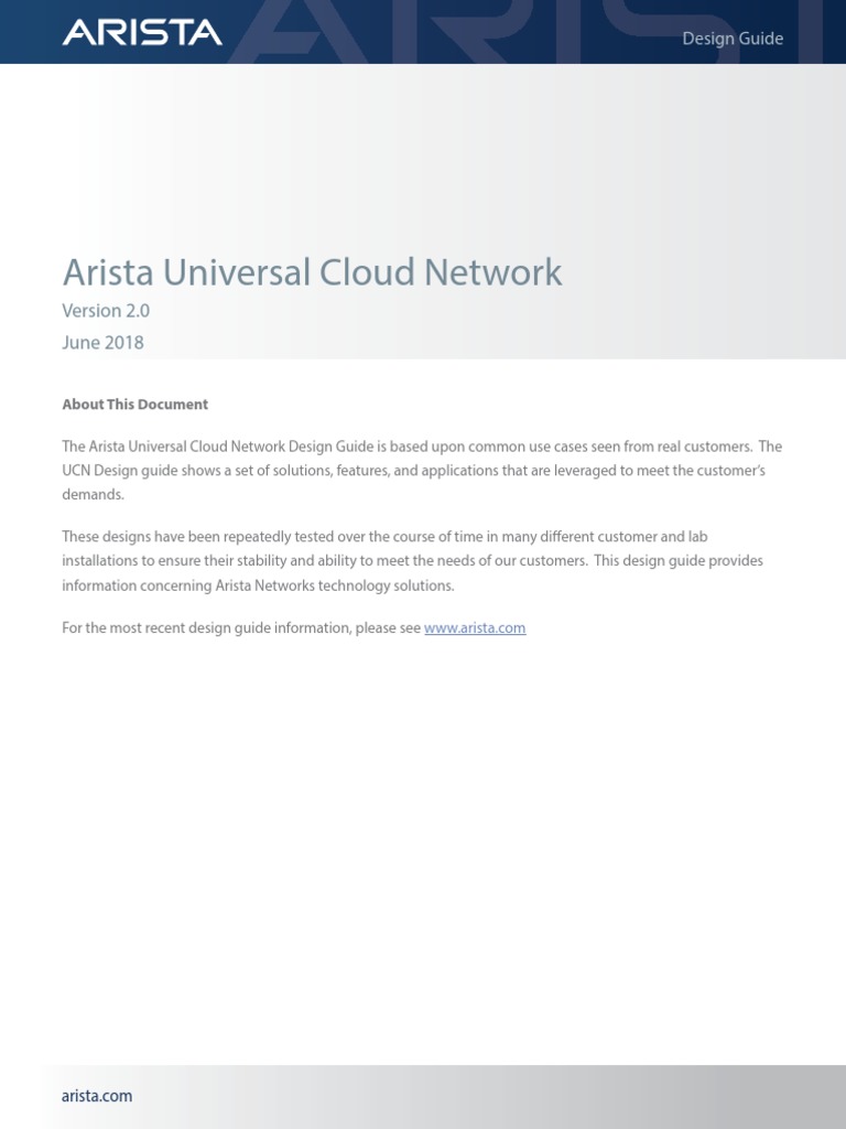 Arista Universal Cloud Network Design | PDF | Computer Network | Cloud ...