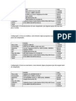 Lista de configurações de PC