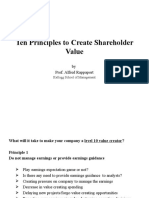 Create Shareholder Value Principles