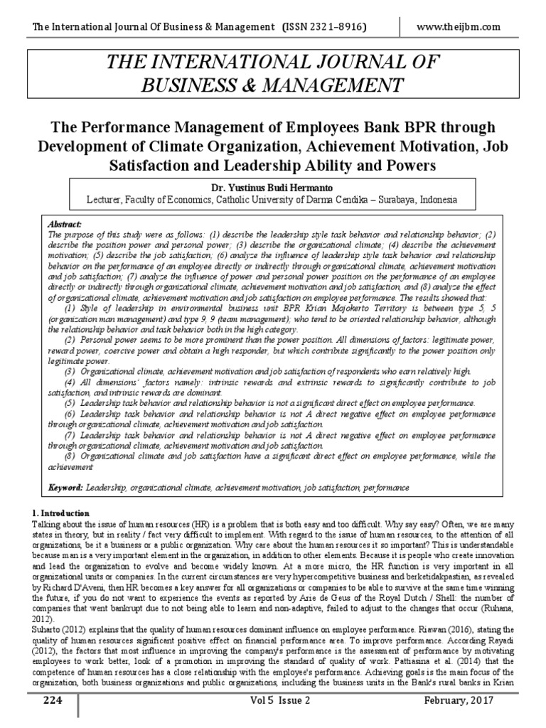 The International Journal of Business & Management | PDF | Leadership ...