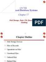 CS 728 Advanced Database Systems: Disk Storage, Basic File Structures, and Hashing