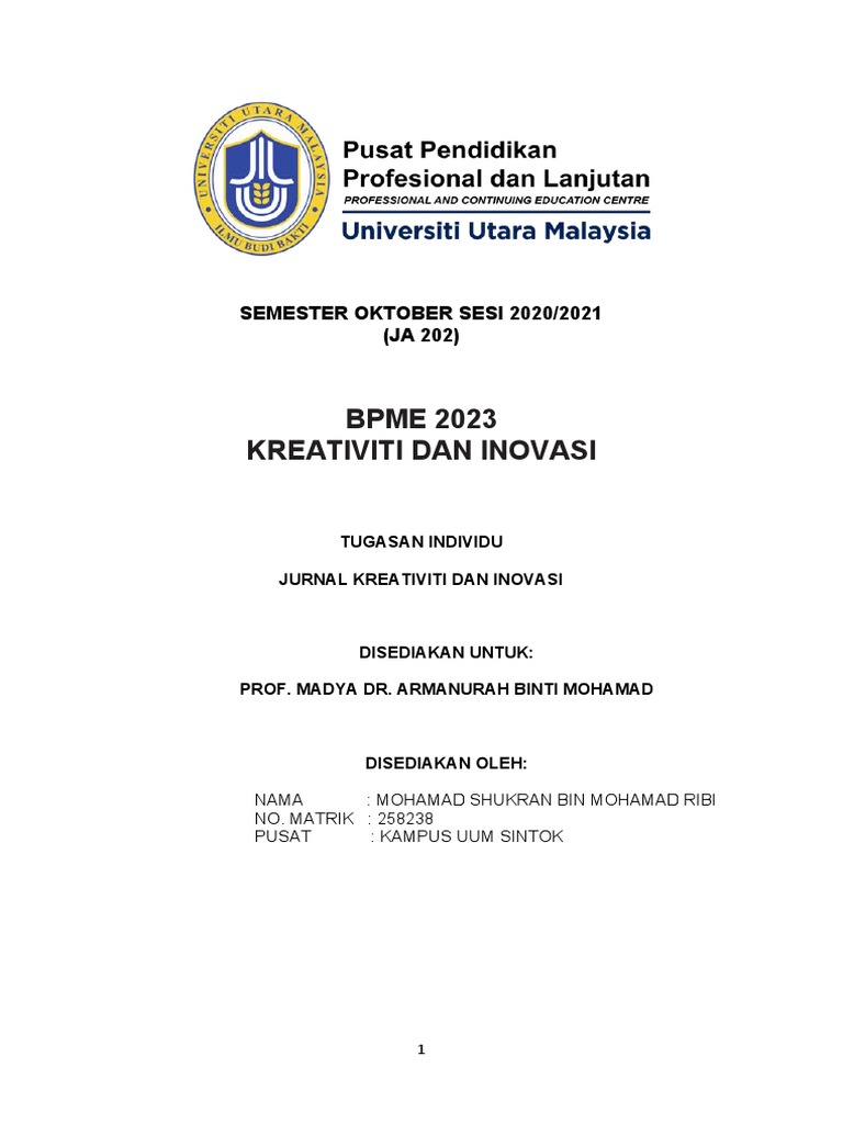 Jurnal Kreativiti Dan Inovasi | PDF
