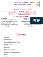 Performance and Emission Analysis On Di Diesel Engine With Regr Using Biodiesel