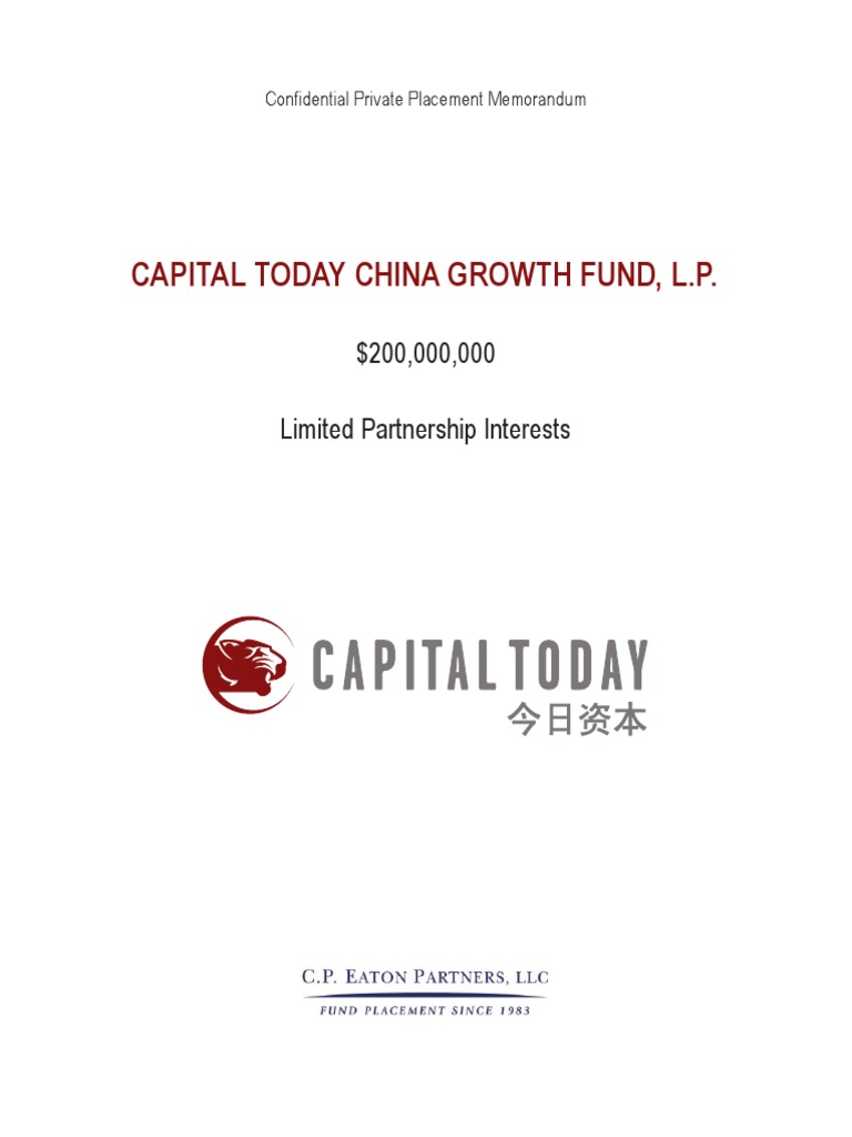 Capital Today China Growth Fund PPM | PDF | Venture Capital | Corporate  Finance