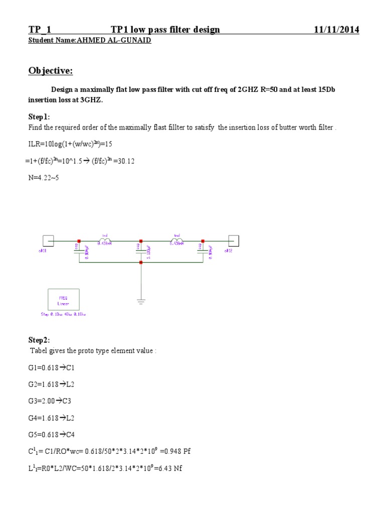 Maximally Flat Low Pass Filter Design | PDF