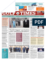 Gulf Times: World's Biggest' Vaccination Centre Opened in Mesaimeer