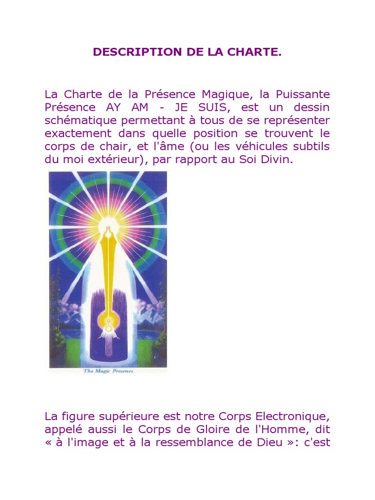 I Am Je Suis Maître Saint germain Pdf Description de La Charte | PDF | Dieu | Lumière