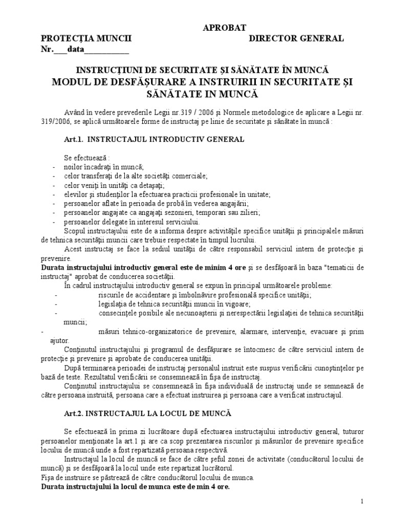 1-ISSM-Modul de Efectuare A Instructuirii de SSM | PDF