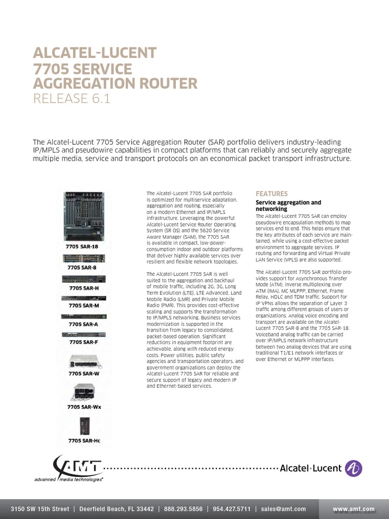 Alcatel-Lucent 7705 SERVICE Aggregation Router | PDF | Multiprotocol ...