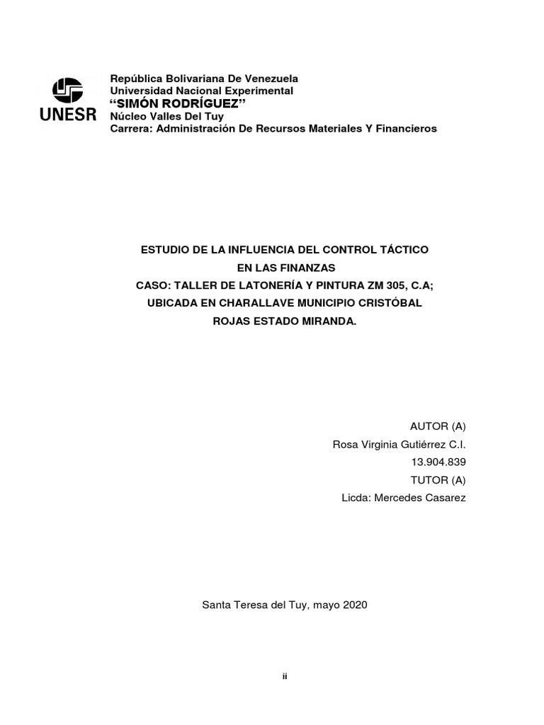 2020 RMF Control Finanzas | PDF | Empresas | Presupuesto