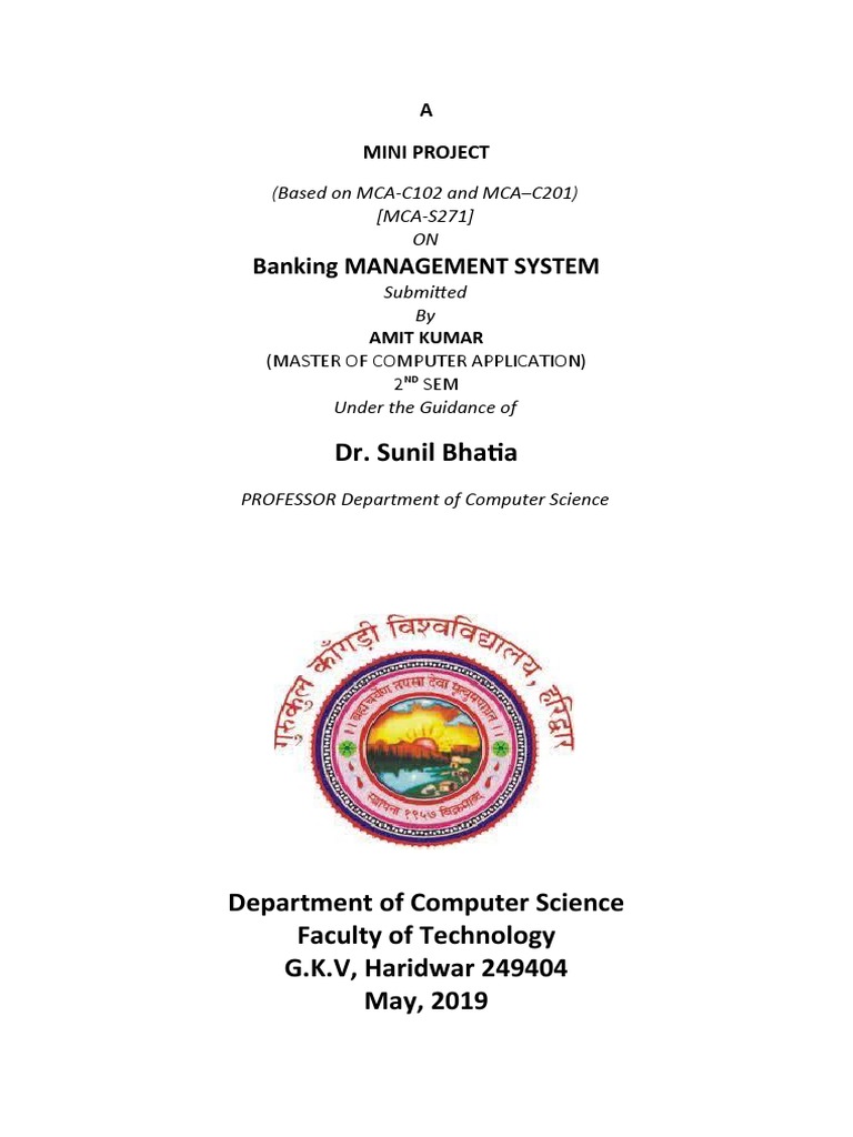 Banking Management System Project Report | PDF | World Wide Web ...