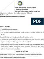 Ethiopian Institute of Technology-Mekelle (Eit-M) Industrial Engineering Environmental Pollution Control and Clear Production (Ieng5184) Chapter Two: Industrial Wastes, Emissions and Effluents