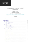 STAT 451: Intro To Machine Learning Lecture Notes