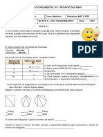 Bloco de Atividades 8 - Matemática