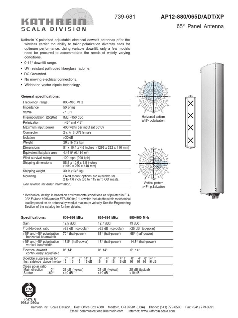 Antena Kathrein 739681 PDF Antenna (Radio) Broadcast Engineering