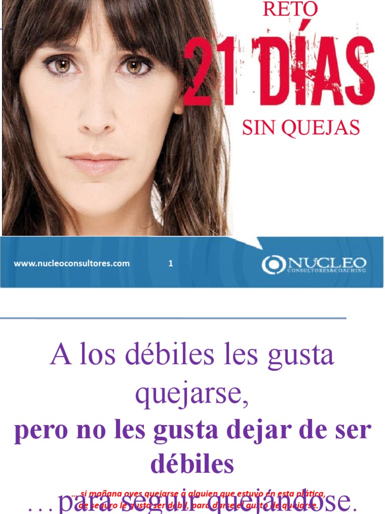 Un Mundo Sin Quejas. Reto de 21 Días. | PDF | La naturaleza humana ...