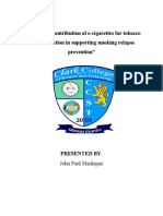 The Unique Contribution of E-Cigarettes For Tobacco Harm Reduction in Supporting Smoking Relapse Prevention