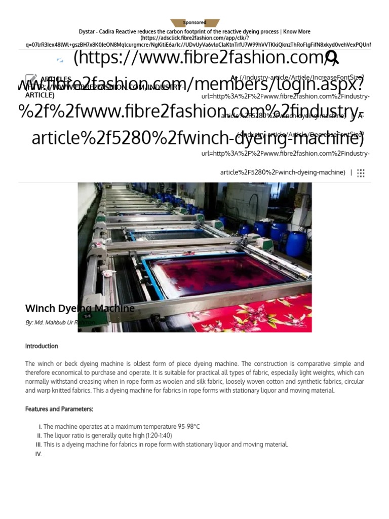 Winch Dyeing Machine, Winch Dyeing, Winch Dyeing Machine Manufacturers