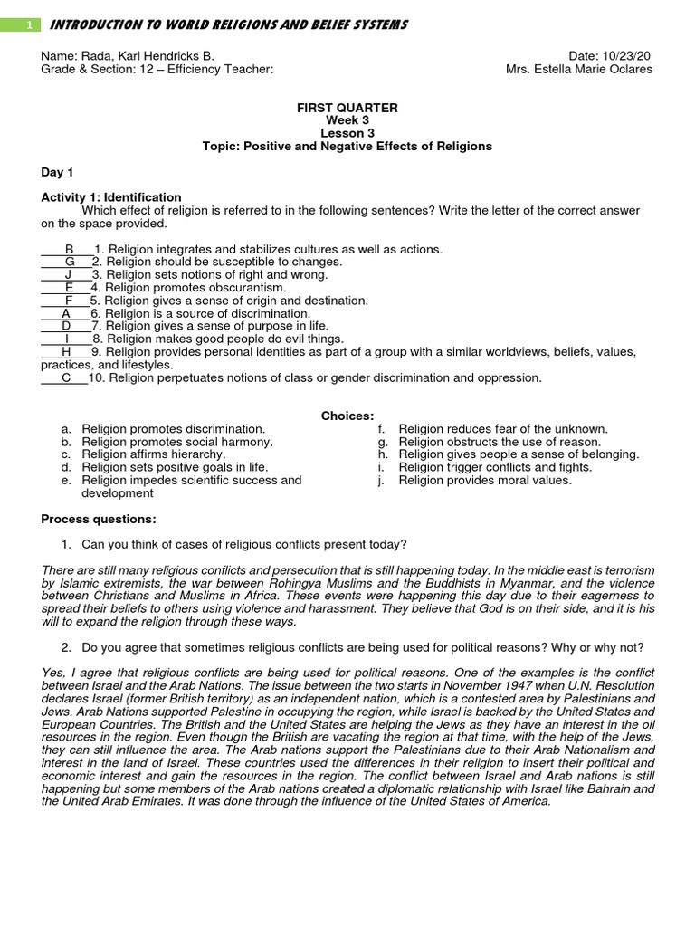 Effects of Religion on Society and Culture | PDF | Jihadism | Israel