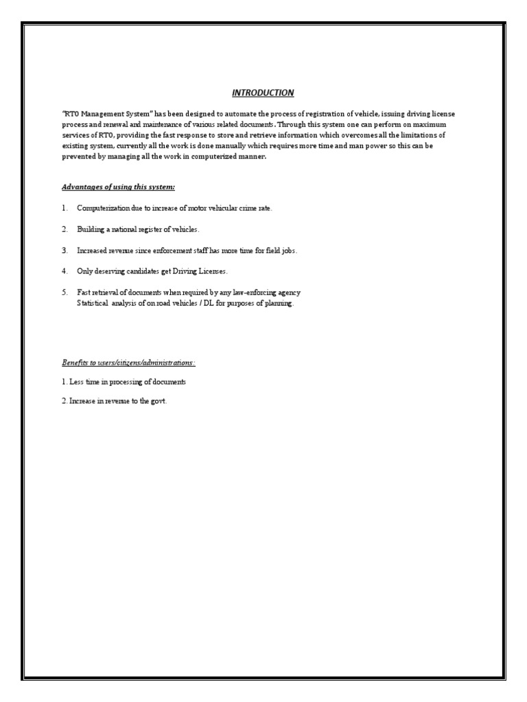 RTO Management System Overview and Benefits | PDF | Automation ...