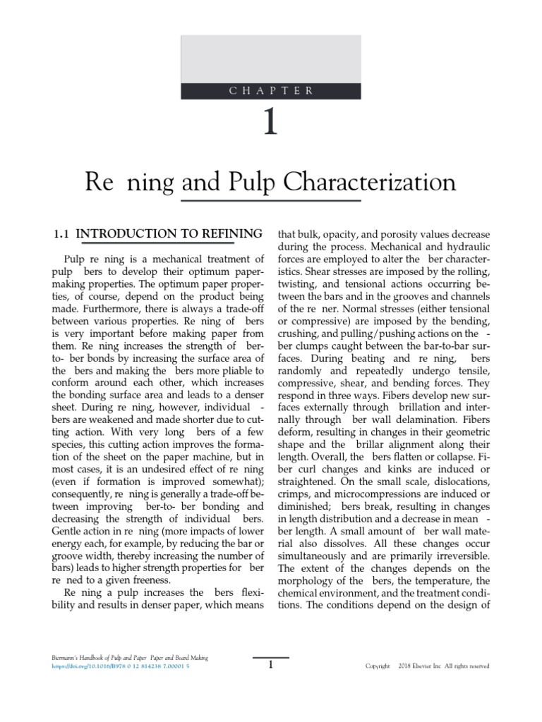 Refinning and Pulp Characterization | PDF