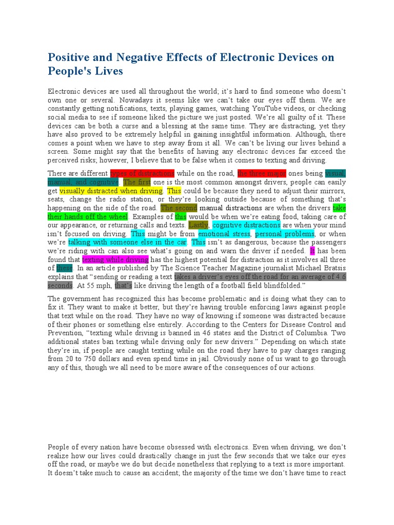 The Curse and Blessing of Electronics An Analysis of the Positive and