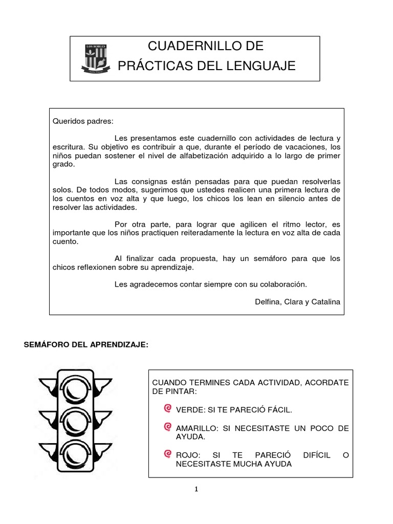 Actividades de Lenguaje para Primer Grado | PDF | Comunicación ...