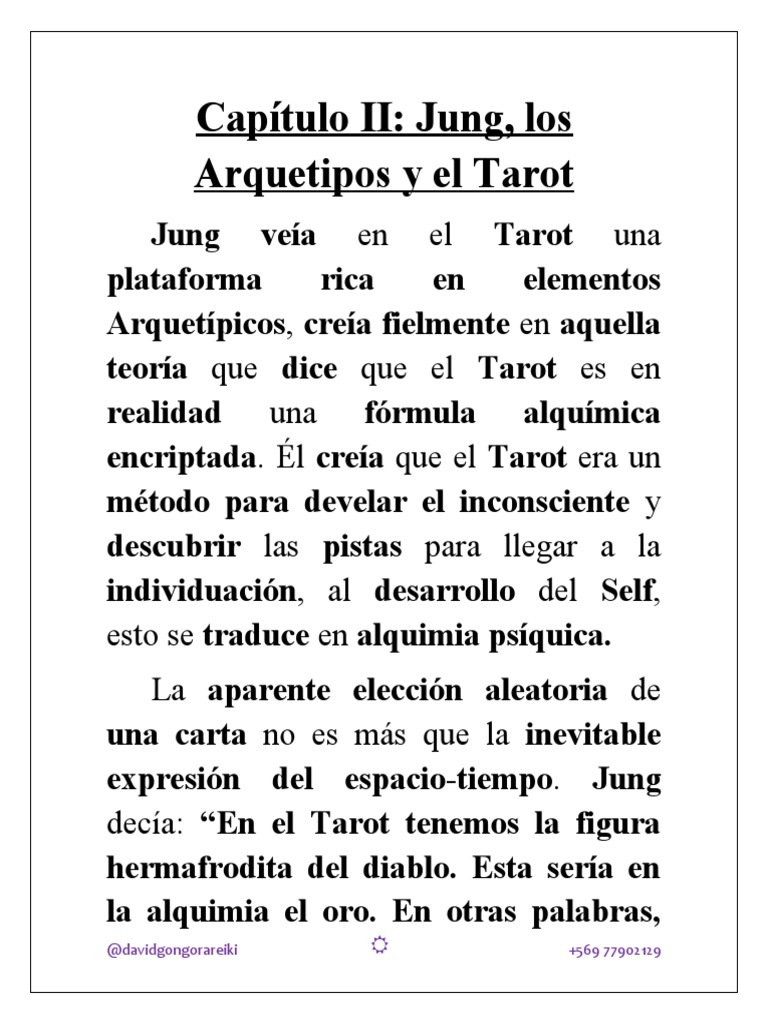 Jung y el Tarot: Arquetipos en Psicoanálisis | PDF | Carl Jung | Tarot