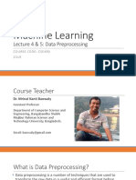 Machine Learning: Lecture 4 & 5: Data Preprocessing