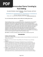 Micro-Thermonuclear Plasma Tunneling by Rock Melting