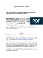 Acción de Tutela Contra Fiscalia General de La Nación