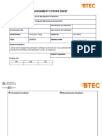 Assignment 2 Front Sheet: Qualification BTEC Level 5 HND Diploma in Business