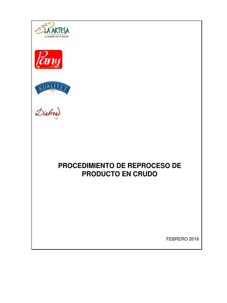 Procedimiento de Reproceso de Producto e | Descargar gratis PDF | Panes