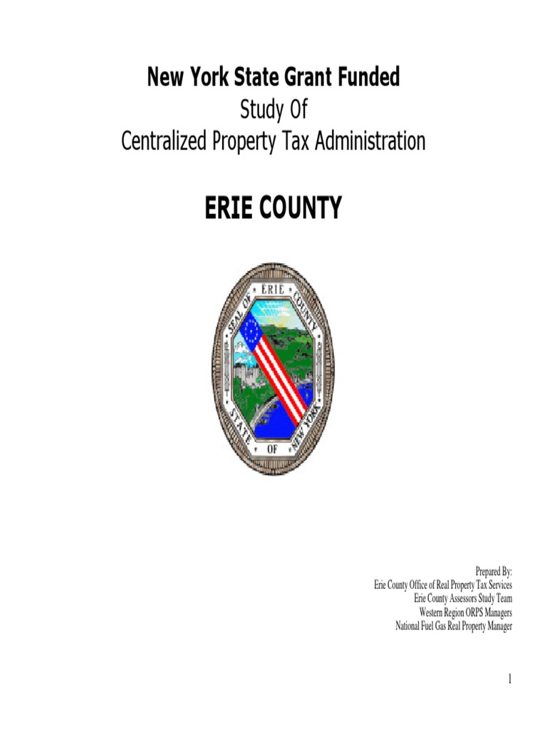 Erie County New York State Grant Funded Study of Centralized Property Tax Administration PDF