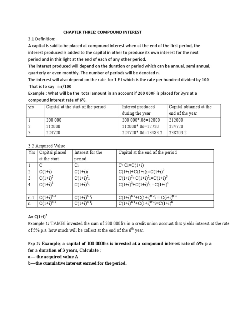 Chapter Three Compound Interest 2021 | PDF | Compound Interest | Bond ...