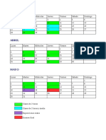 Calendarios Martes Jueves