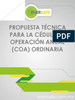 Propuesta Técnica para La Cédula de Operación Anual (Coa) Ordinaria